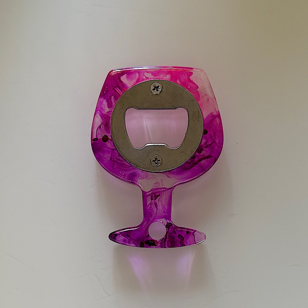 Pink and Purple Wine Epoxy Bottle Opener